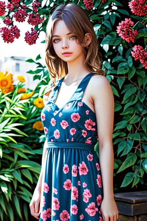 masterpiece,best quality,uhd,realistic,a photo of S4Y4,face focus,blue floral dress,outdoors,<lora:00_Saya_Maya_lora_v1:1>,sunli...