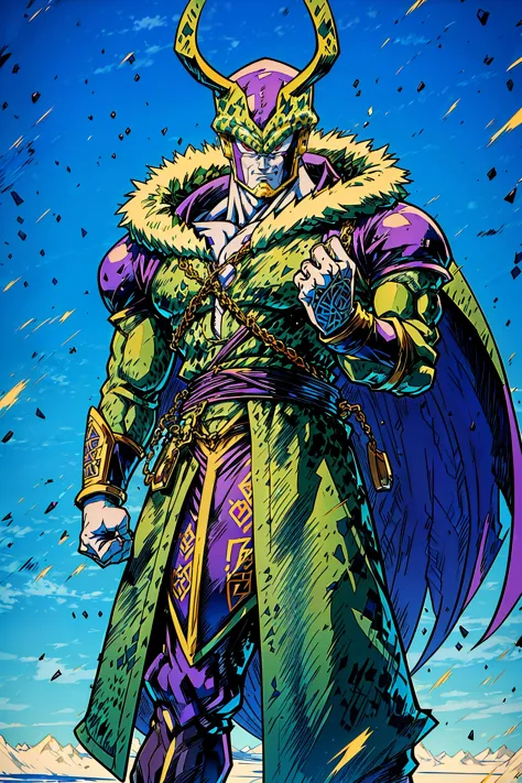 (best quality, high quality, anime masterpiece:1.3), cell wearing a (viking outfit:1.3), detailed outfit, long beard, viking tattoos, detailed background, aura <lora:add_detail:0.7>   <lora:Cell:0.8>