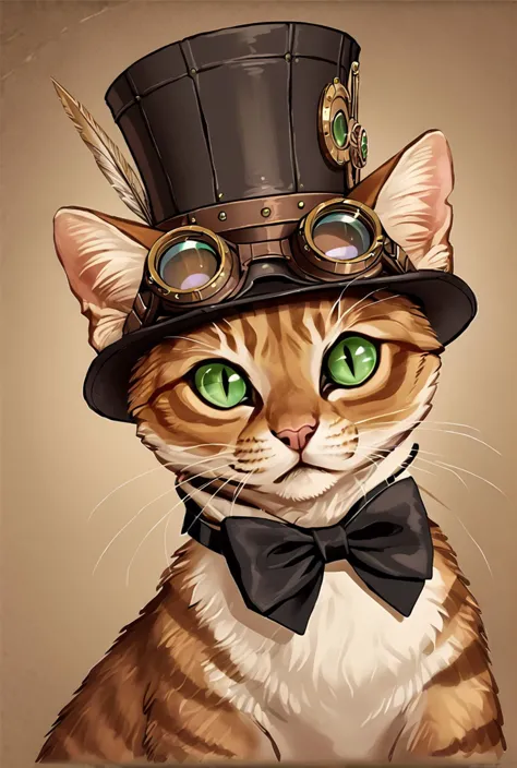 there is a cat wearing a top hat and a bow tie