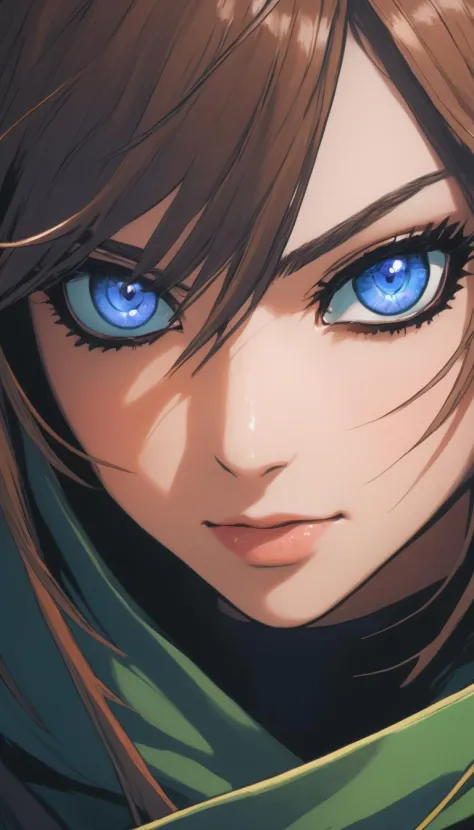 Extreme close-up, portrait of a female rogue, extremely beautiful detailed piercing eyes, hero view, action pose, cinematic scene, scenery, detailed background, masterpiece, best quality, high quality, highres, absurdres, very detailed, high resolution, sharp, sharp image, 8k, vivid, colorful, stunning, anime Studio Madhouse 