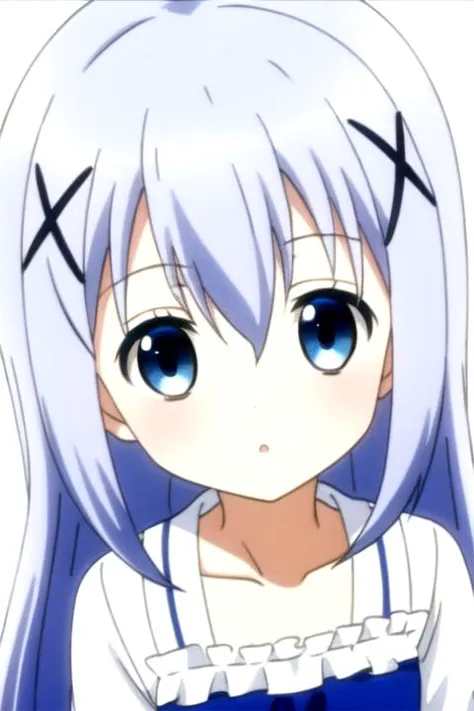 anime girl with long white hair and blue eyes