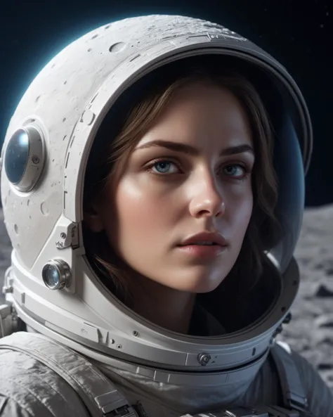 (detailed face),  (masterpiece), (re skin texture), alluring woman, cinematic lighting,
1girl,  woman,,  (in the moon surface)