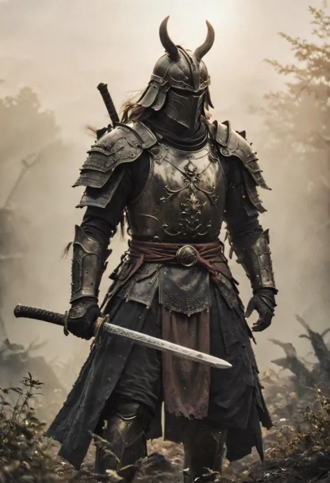 a close up of a person in armor holding a sword