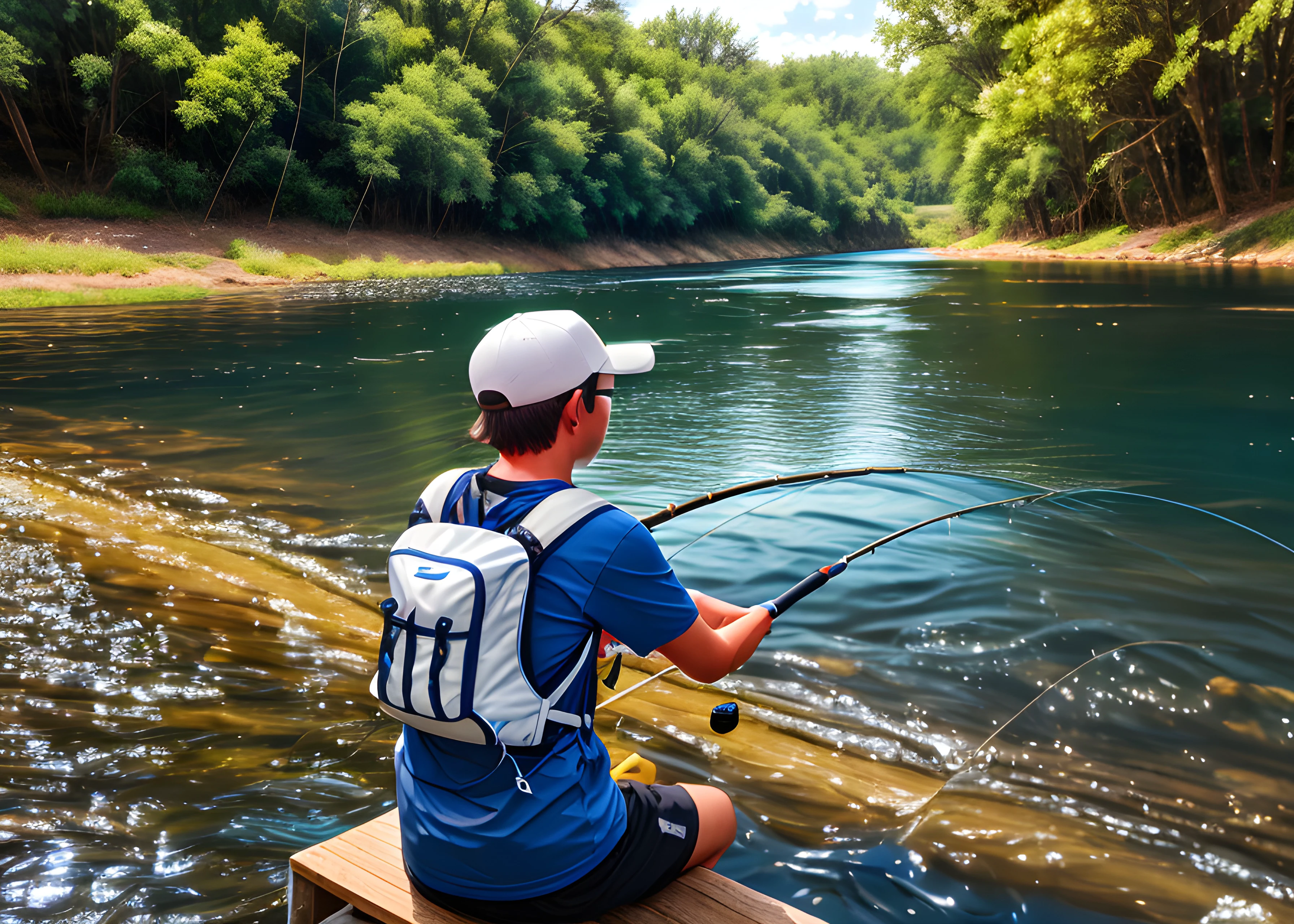 pescando no rio