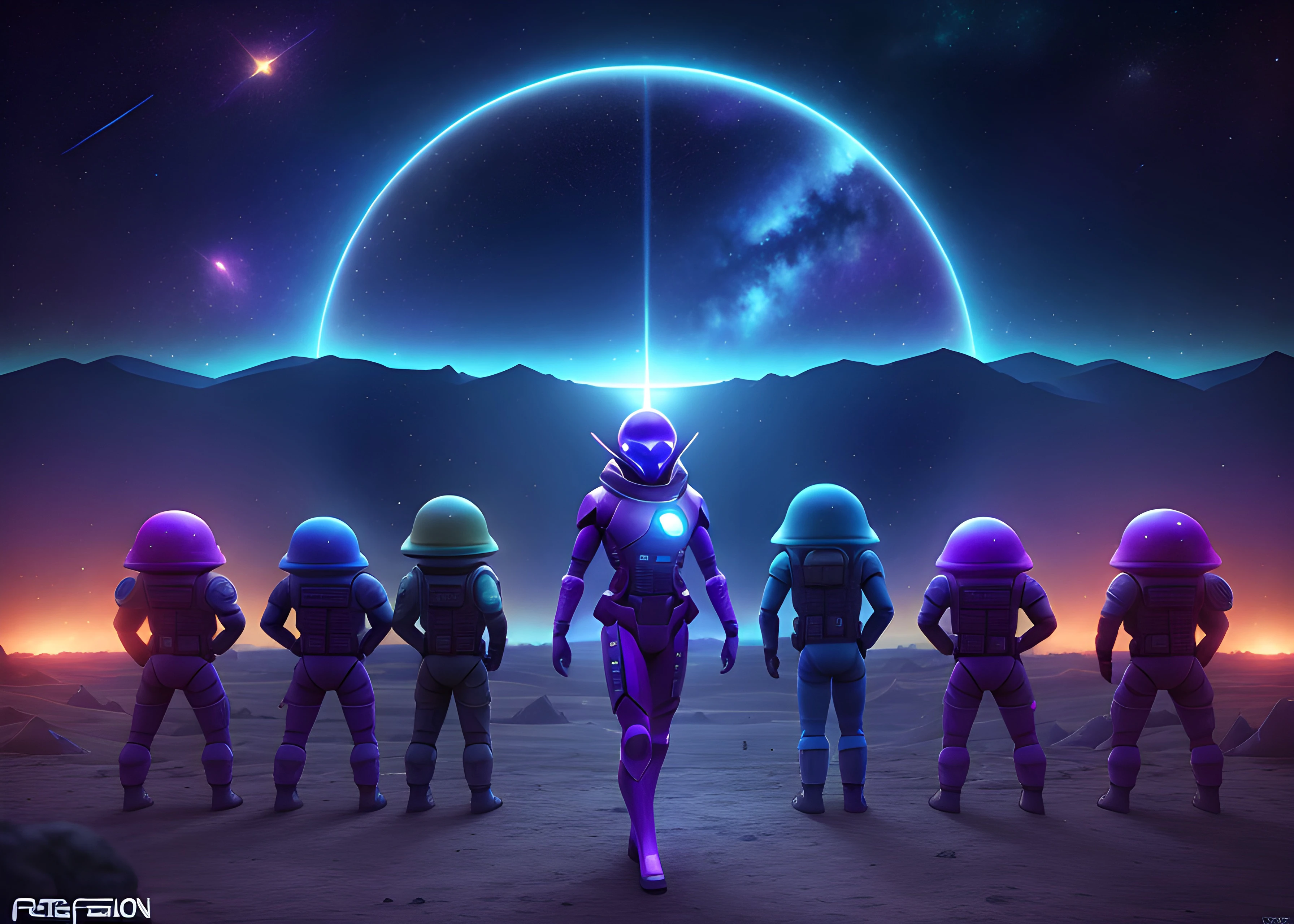 purple aliens on the rimworld