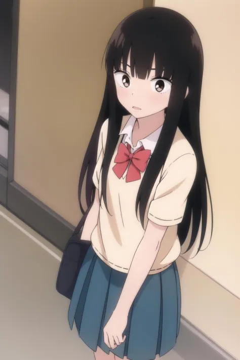 sawako_kuronuma, 1girl, solo, school_uniform, skirt