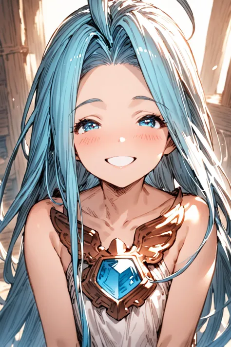 masterpiece, best quality, absurdres,
1girl, solo, happy, smile,
lyria \(granblue fantasy\), 
<lora:lyria-xl:0.7>, clear eyes,  ...