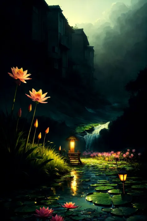 (masterpiece, best quality, high quality, highres, ultra-detailed) , (art by Atey Ghailan:1.1) , grass with Water lily pad, highly detailed, Ignorant Dhalsim from Street Fighter driving a Mercedes-Benz, [street|flower field], Spring, FOV 90 degrees, Cel shaded, Rembrandt lighting, Monochrome, controlling the water, whirlwind of water, tikiai,  <lora:TikiAI:0.7> <lora:waterVFX:0.7> <lora:more_details:0.6>