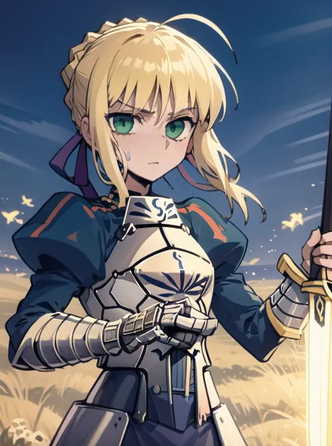 <lora:johnny_numbnutz_v2:1.0>, johnny_numbnutz, <lora:Saber:0.7>, artoria pendragon \(fate\),  armor, (excalibur \(fate/stay night\), sword, holding sword:1.1)