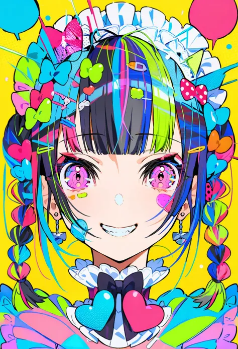 masterpiece, best quality,<lora:mikapikazoxl_ani31_lokr_v4302:0.95> 1girl, colorful, solo, smile, bandaid, portrait, looking at ...