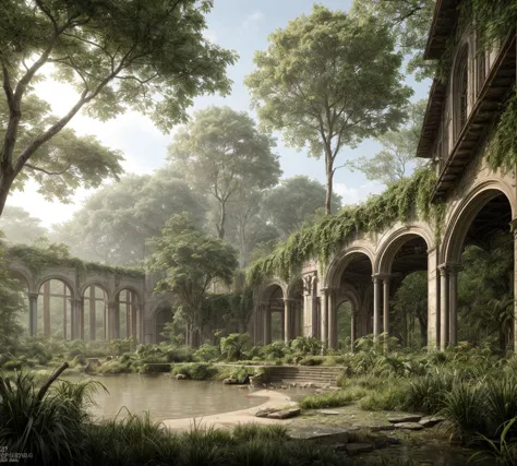 photograph, image of a dream,  exotic, verdant, ancient ruin, overgrown, complex, detailed, photorealistic, realistic,  hyper realism, <lora:more_details:1>