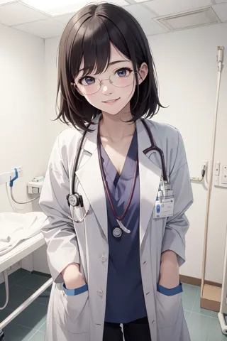 Doctor coat over scrubs