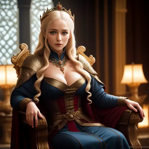 Intricately detailed Full body, professional photograph, of (seductive royal vampire female), clothed, sitting, on chair, in luxurious fantasy castle, toned abs, small breasts, big ass, pretty face, amber red eyes, (fangs), succubus, sexy, shallow depth of...