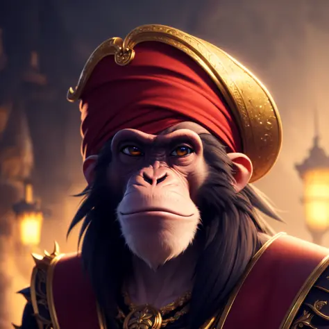 <a portrait of a (monkey pirate),(smile:1.2), (scimitar)> night , universe, cosmos, space, stars, best quality, masterpiece, illustration, an extremely delicate and beautiful, extremely detailed ,CG ,unity ,8k wallpaper, Amazing, finely detail, masterpiece...