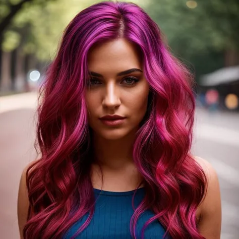 cinematic film still Glowing Hair with Vibrant Colors  Emphasize vibrant and glowing colors in the woman's hair, adding a touch of brilliance to the overall image. . shallow depth of field, vignette, highly detailed, high budget, bokeh, cinemascope, moody, epic, gorgeous, film grain, grainy