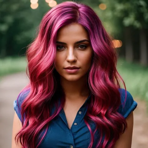 cinematic film still Glowing Hair with Vibrant Colors  Emphasize vibrant and glowing colors in the woman's hair, adding a touch ...