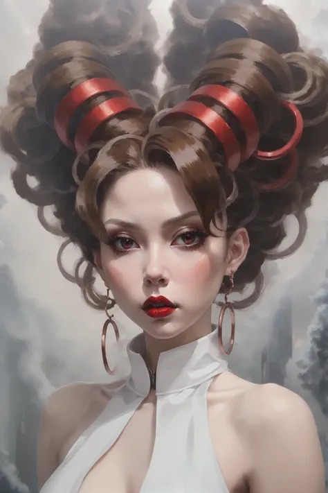 a painting of a woman with horns on her head