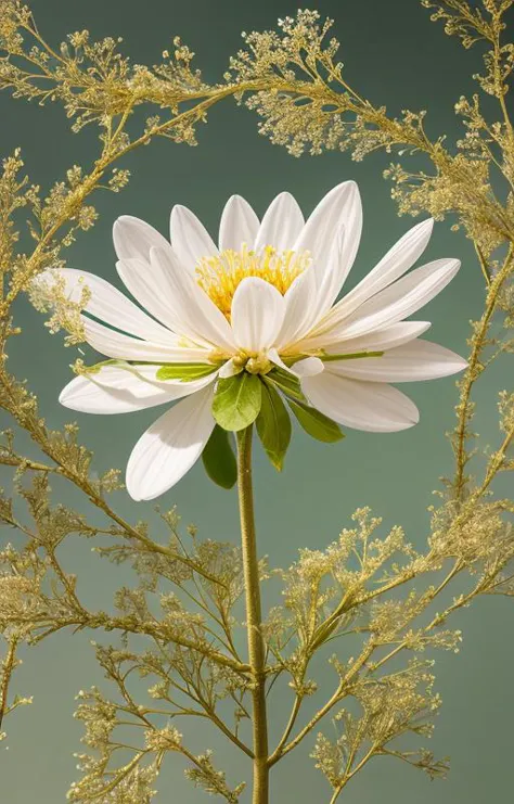 there is a white flower that is in a vase on a table