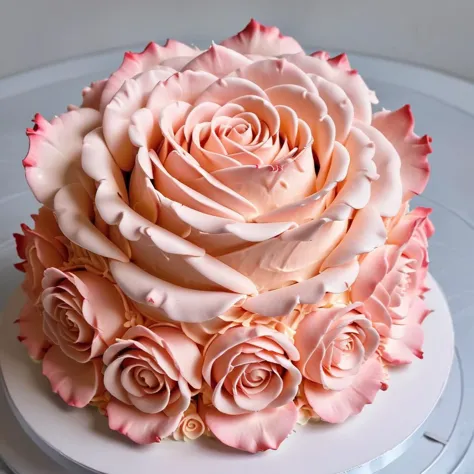 <lora:CuteCake:0.7> rose in the style of c4k3, cake, piped frosting