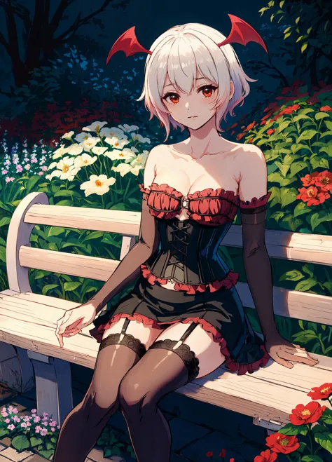 (masterpiece), best quality, highres, ultra-detailed,
SuccubKonosub, <lora:Succub_LoRA:1>, casual dress, corset, short dress
Sitting on a bench, garden, flower fields, waiting his date