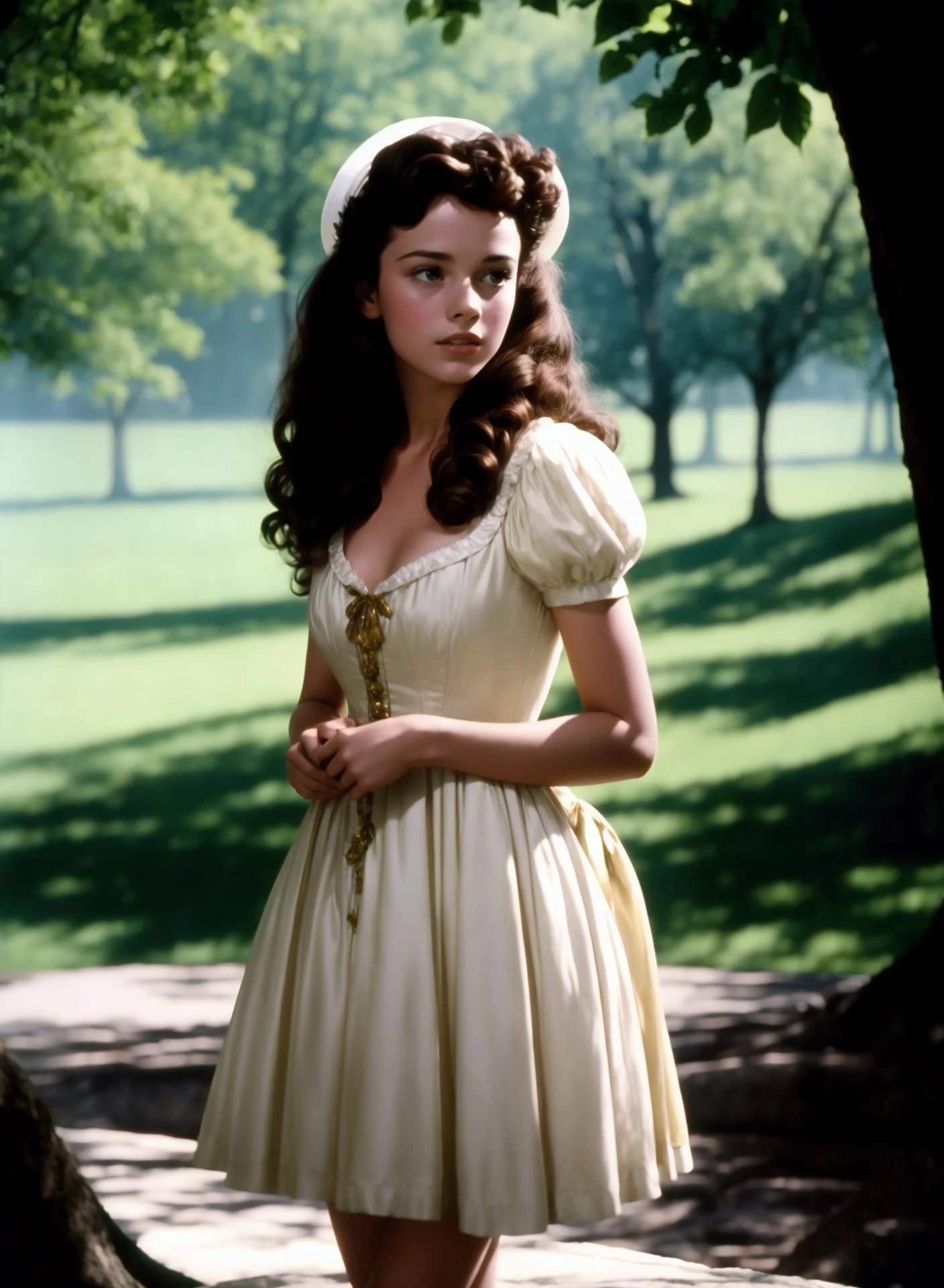Fotograma de una joven actriz morena en la película Barry Lyndon