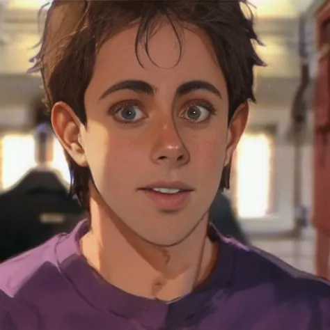 ((1boy,jerry)) <lora:Seinfeld:1>,looking at viewer, facial focus,portrait,blurred background, in closet