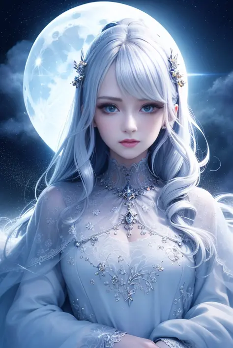 masterpiece, (best quality:1.2), (ultra-detailed:1.2), illustration, (an extremely delicate and beautiful:1.2),cinematic angle,floating, (beautiful detailed eyes:1.1), (detailed light:1.1),cinematic lighting, beautifully detailed sky, women, white hair, bl...