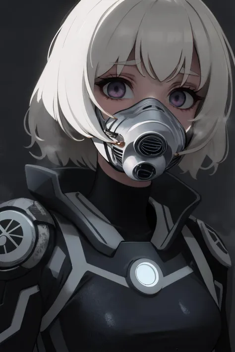 a close up of a person wearing a gas mask and a gas mask