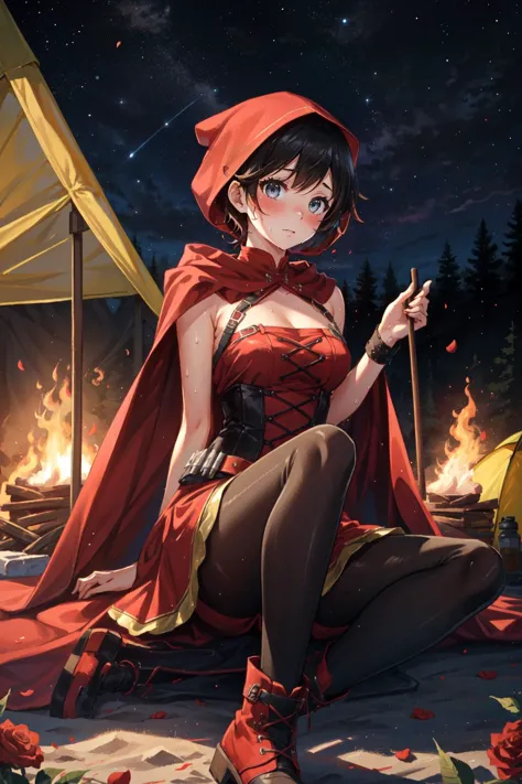 (masterpiece, best quality),  intricate details,
1girl,     <lora:ruby_rose-10:0.8> ruby_rose, cape, dress, red cape, crescent r...
