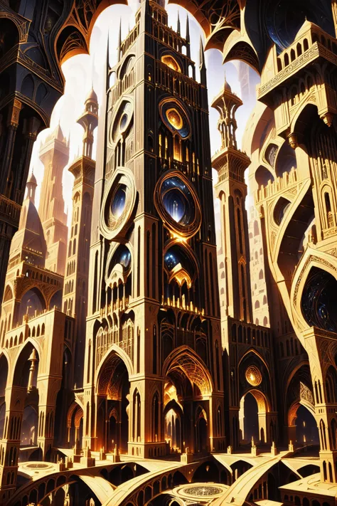 fantasy, scifi, belltower in a obsidian scifi subterranean metropolis outside of reality, masterpiece<lora:EnvyBetterHiresFixXL01:0:hr=1> <lora:EnvyArabicArchitectureXL01:1>