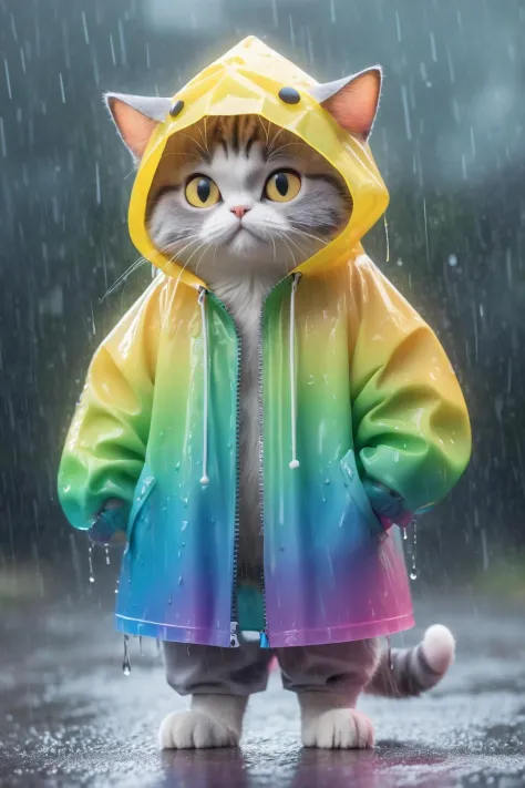 MG_ip,Pixar,rain,cat,no humans,hood,whiskers,zipper,animal,solo,tail,animal focus,colored sclera,cat tail,yellow eyes,yellow scl...