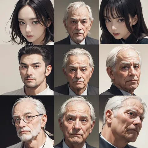 ((masterpiece,best quality)), intricate detail, 
1old man, (multiple poses ), (multiple expression:1.5), (Same hairstyle:1.3),