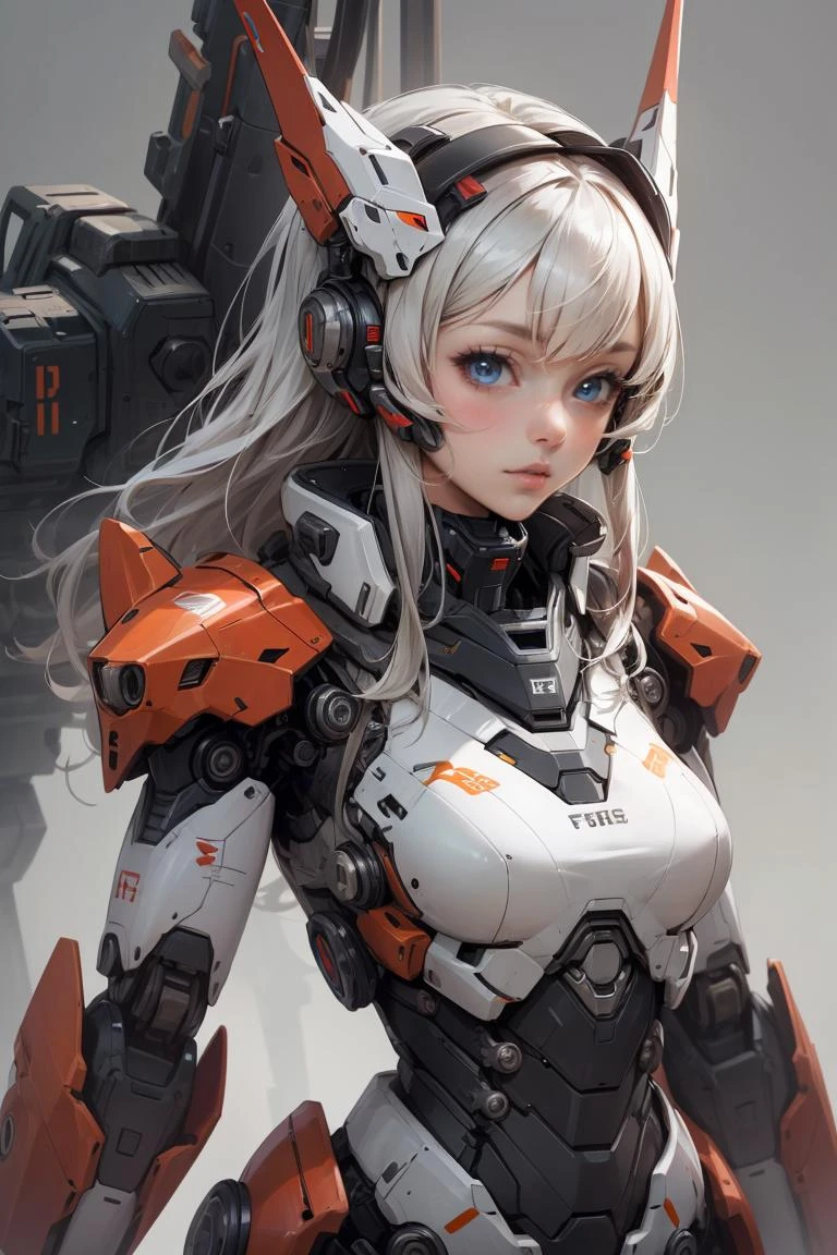 mecha musume, mechanical parts, robot joints, headgear, full armor,1girl, solo, (masterpiece, best quality, high quality, highres, ultra-detailed),