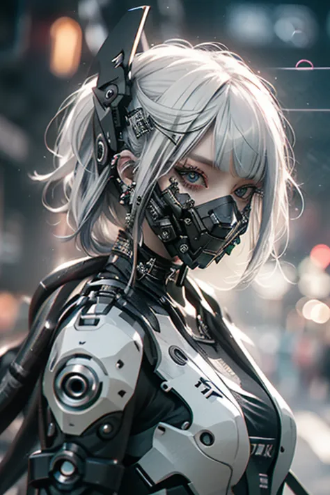 anime girl with a futuristic mask and a camera