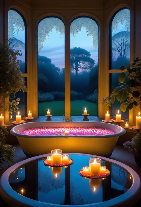 valentines day, romantic, candlelit, candles, __valtentine/food__, botanical garden, candlelit bubble bath for two, led candles ...