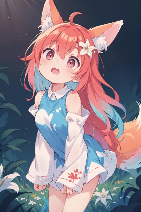 nsfw,{{masterpiece}},{{best quality}},Illustration,portrait,{1 girl},(long white hair,detailed red eyes),multicolored hair,((gradient hair), white+(blue)+(pink:0.5) hair//),{fox ears},{extremely detailed blue eyes},{{arms behind back}},slender figure,{lili...