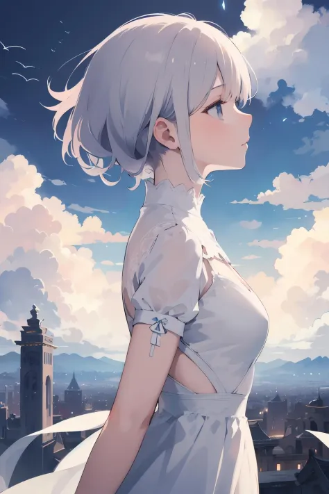 (1girl,(upper body),(double exposure of ancient sky city and cloud:1.25),multiple exposure,highly detailed,by wlop),from side,
//,
1girl in a white dress made of cloudy wind,white wings,fantastic wind,flowing cloud,cloud sea,