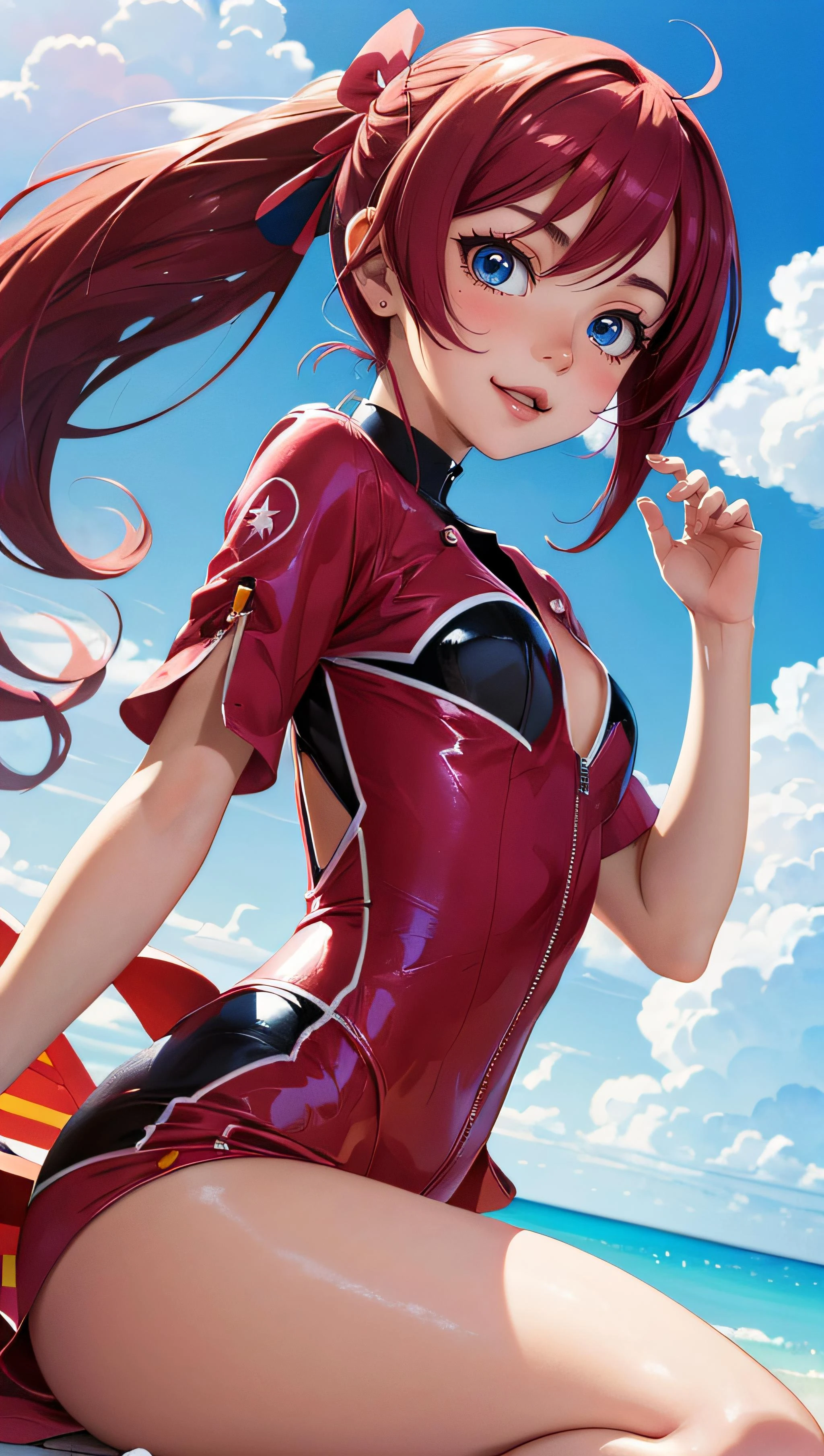 (Meisterwerk, beste Qualität),ein süßes Anime-Mädchen, in einer farbenfrohen Animewelt, im absurden Anime-Kontext, fun, Unmöglich,