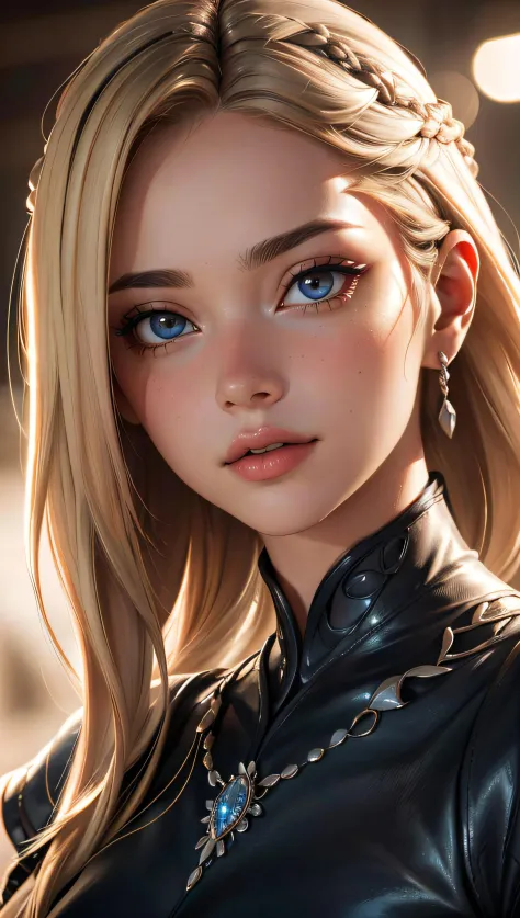 (best quality, masterpiece, perfect face, beautiful and aesthetic:1.2, colorful, dynamic angle, highest detailed face)game of thrones, a 20 yo woman mother of dragons, blonde, dark theme, high contrast, 35mm, bokeh, 9:16, (intricate details, hyperdetailed:...