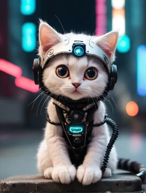photo, The cutest click bait monster on earth, cat, cyberpunk