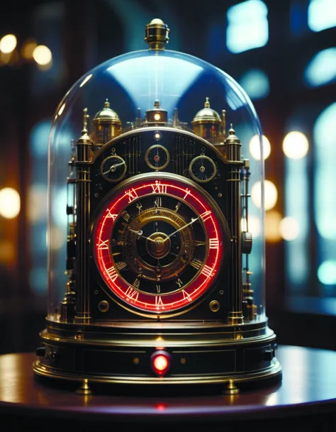 high quality presentation photo of a functioning time machine in 1888,photography 4k f1.8 anamorphic bokeh 4k Canon Nikon DSLR-D...