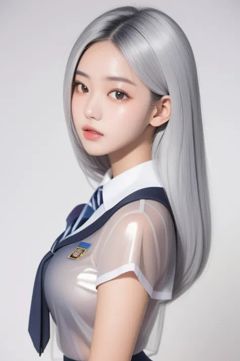 masterpiece,1girl,PERFECT FACE,((see-through)),(school uniform),grey gradient hair,<lora:lbc_see-t school_uniform_240311:0.8>,