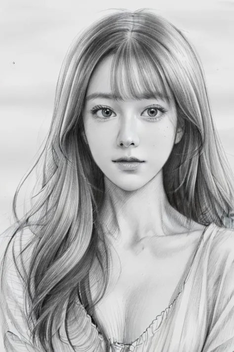 beautiful, solo, best quality, High detailed,Masterpiece, high quality, 
1girl, sketch, drawing, pencil speed drawing works, ((u...
