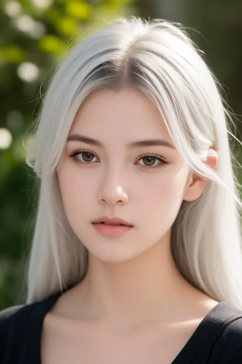 1girl\(18 years old, white hair,perfect face,Princess half-tied hair\),realistic,solo,