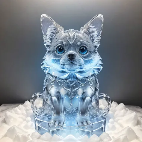 <lora:made_of_ice:0.6>,jellyf dog as made_of_ice,, (masterpiece, best quality, high quality, highres, ultra-detailed),