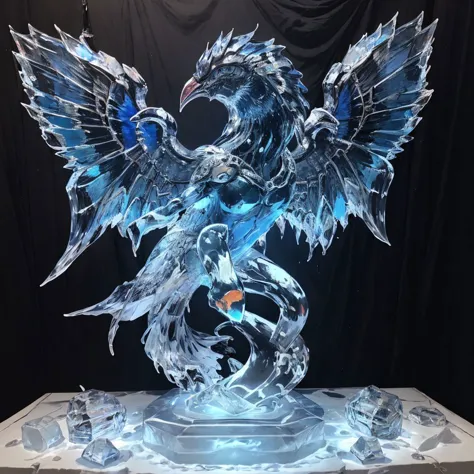 <lora:made_of_ice:0.6>,jelly phoenix as made_of_ice,, (masterpiece, best quality, high quality, highres, ultra-detailed),