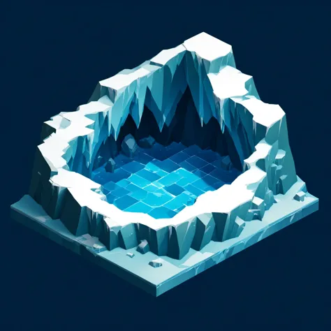 a close up of a 3d model of a mountain with a pool