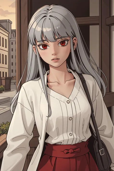 (masterpiece, best quality),  intricate details,
1girl,  <lora:ehwa:0.8> 1girl, solo, silver hair, red eyes, bangs,