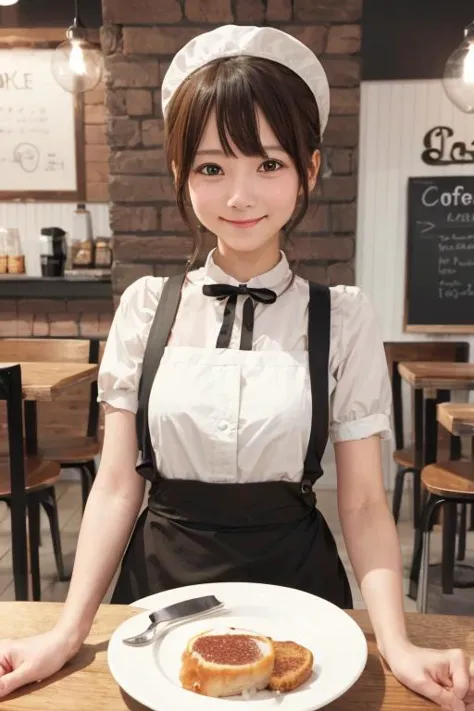 1 girl, solo, cute,detailed cafe,