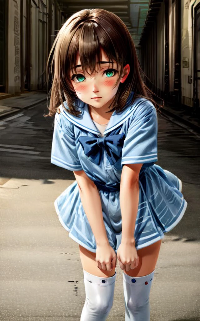 Rougir, meilleure qualité, très détaillé, lèvres pâles,UC:réaliste, éclairage cinématographique kawaii mignon 1 fille 16 ans cheveux indigo yeux verts, École des moustaches_Baskets cuissardes uniformes Fullbody , +++ extrêmement qualité extrêmement détaillé profond-soyeux-sain-manque de chaleur-fond de teint-doux-peau, illustration haute résolution, contrapposto brille comme une opale, hiqcgbody ++ lèvres pâles,UC:réaliste cute anime face cinematic angle Girl at the front dynamic pose